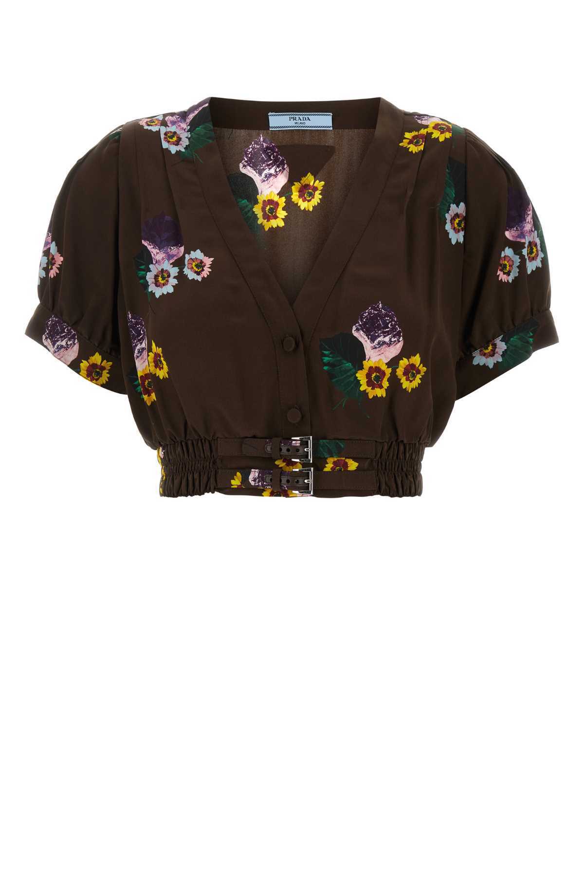 【送料&関税込】Prada Printed Poly Pongee Crop-top