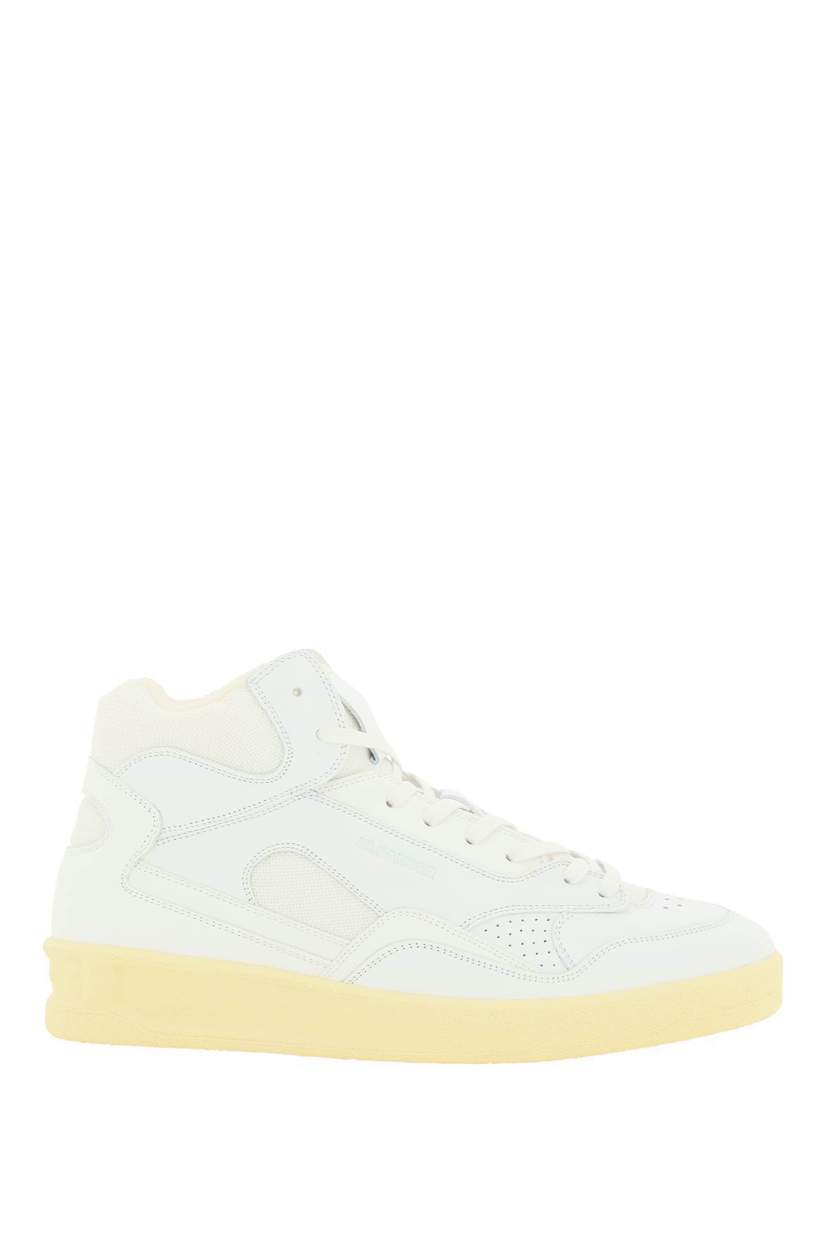 【送料&関税込】Jil Sander White Leather And Mesh Sneakers