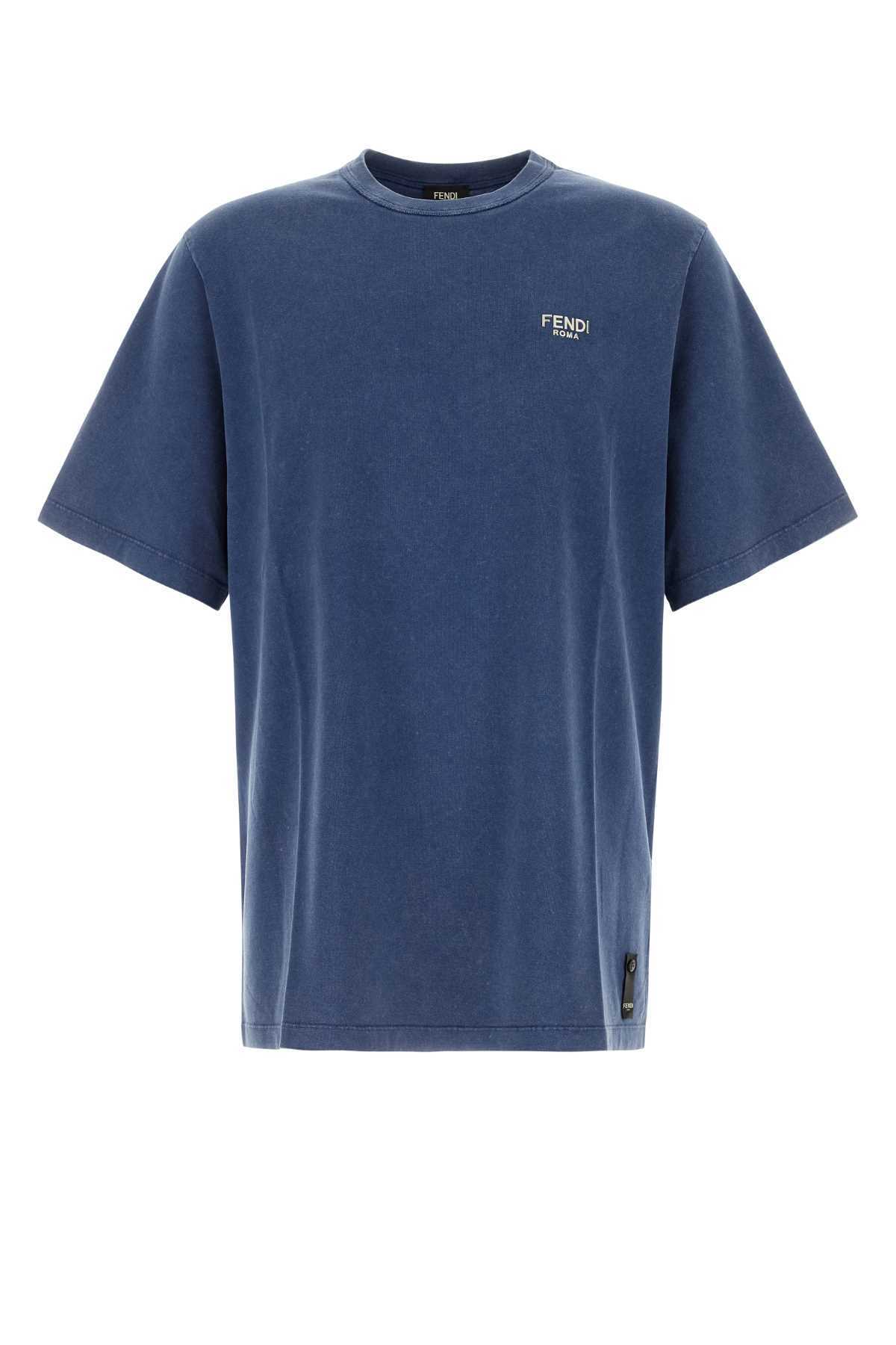 【送料&関税込】Fendi Blue Cotton T-shirt