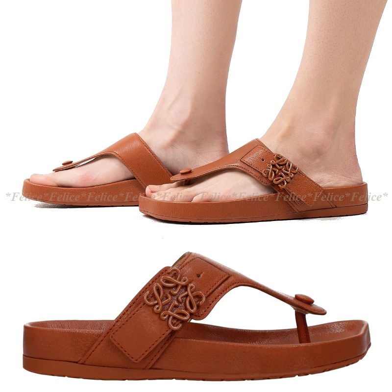 LOEWE ◆ EASE アナグラム レザー トングサンダル