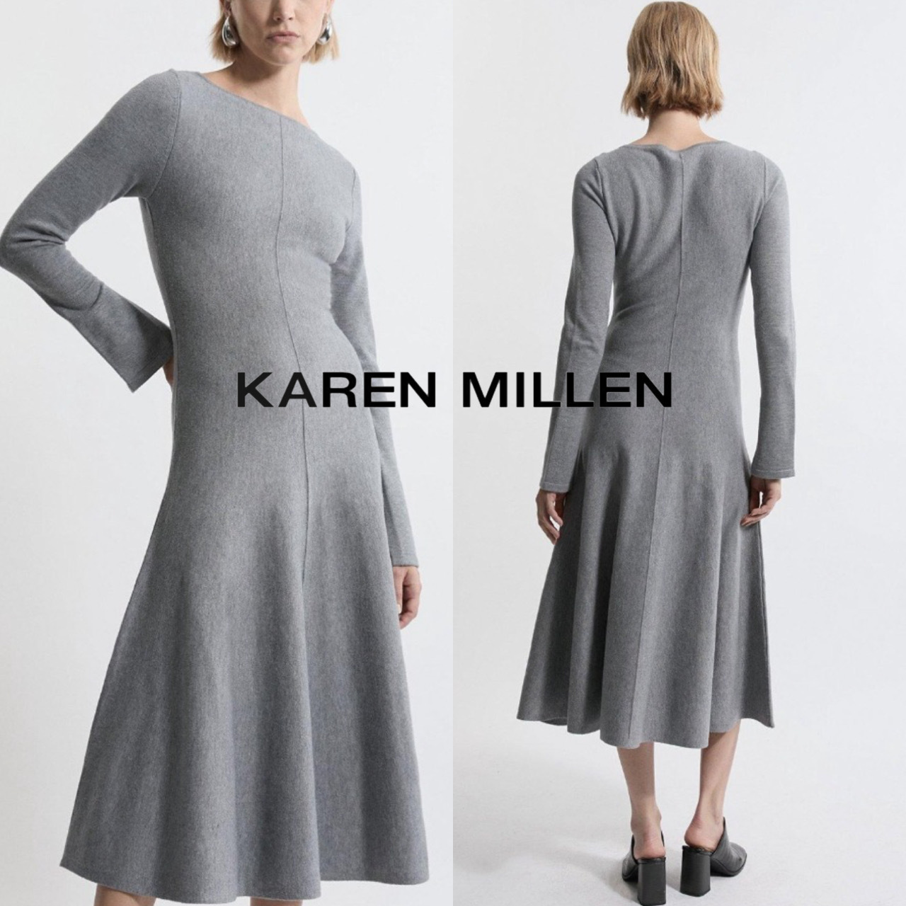 【KAREN MILLEN】プチニットウール フルスカートドレス 関税込