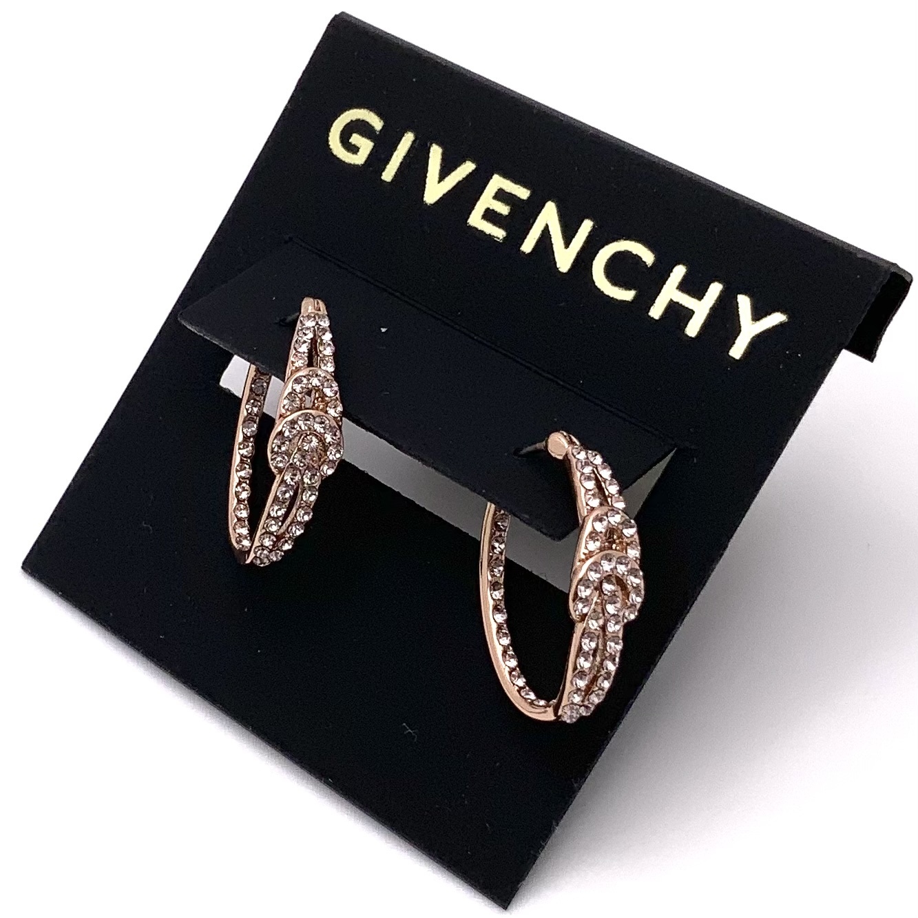 GIVENCHY クリスタル ノット フープ ピアス