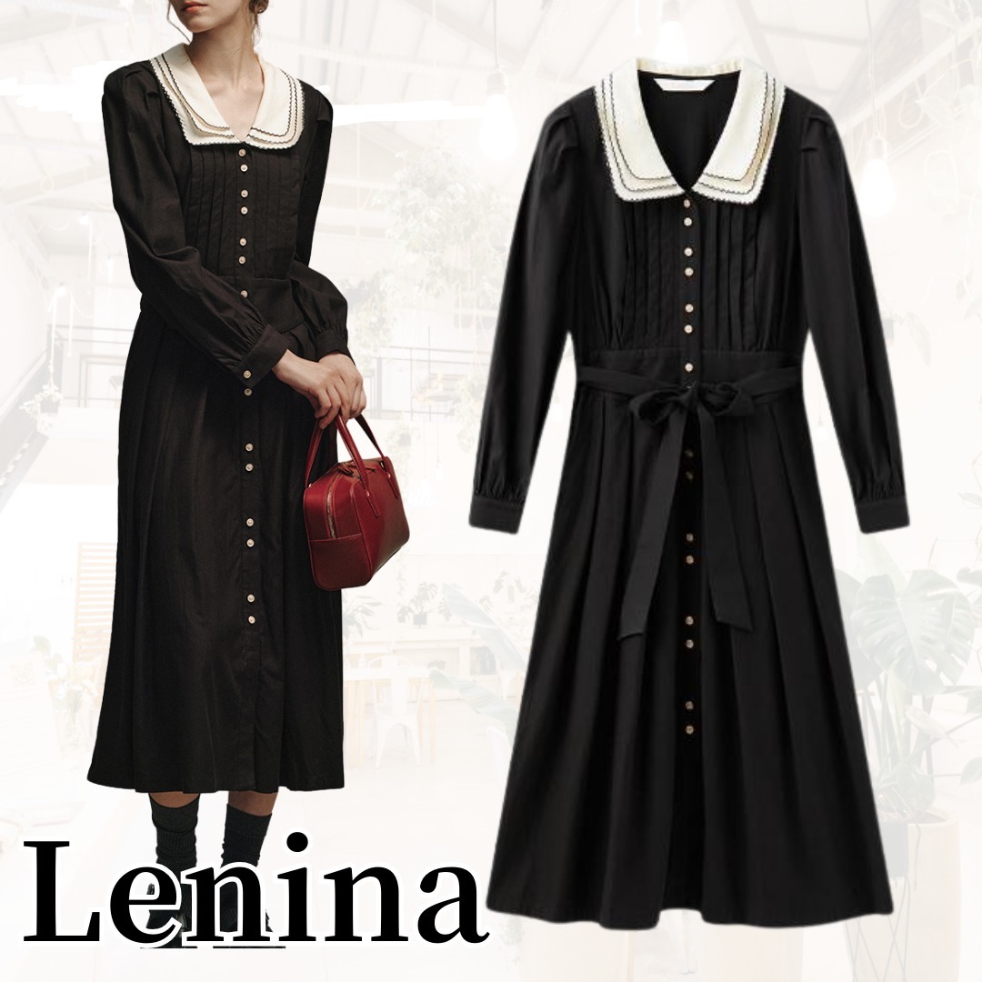 【Lenina】サナ着用 MELANIE shawl collar puff dress 送料込