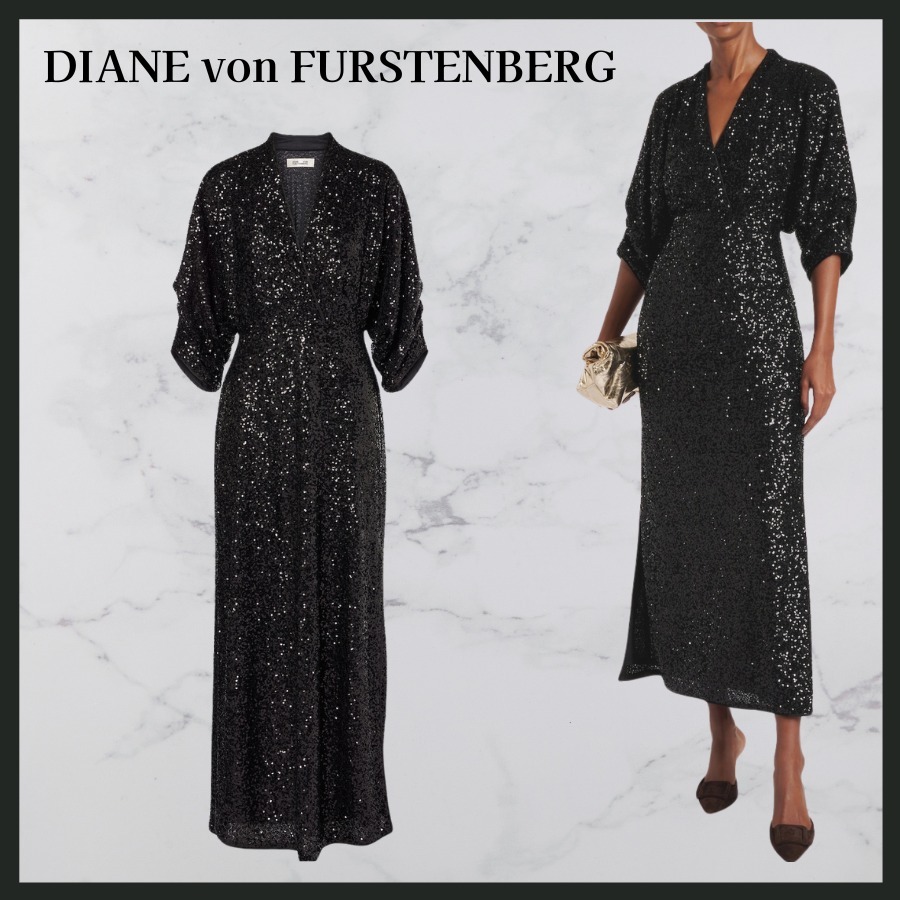 ★関税込★ DIANE von FURSTENBERG スパンコール マキシドレス