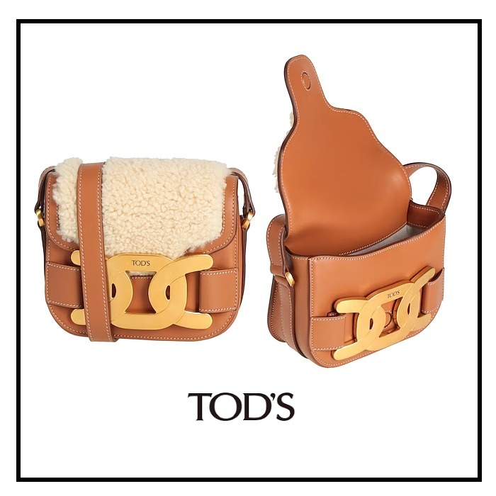 【SALE!!】トッズ ロゴ レザー×ファーショルダーバッグスモール