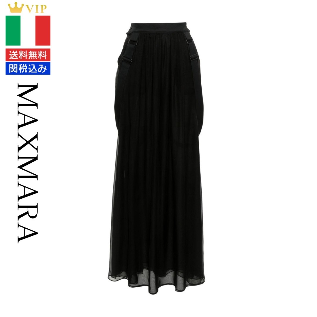 VIP【送料関税込】MAXMARA SILK CHIFFON LONG SKIRT