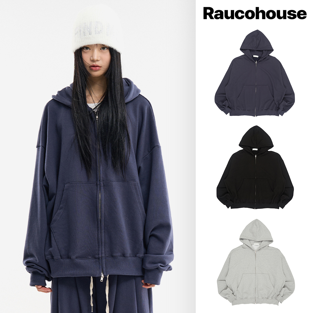 【Raucohouse】Paris over fit sweat hooded zip-up