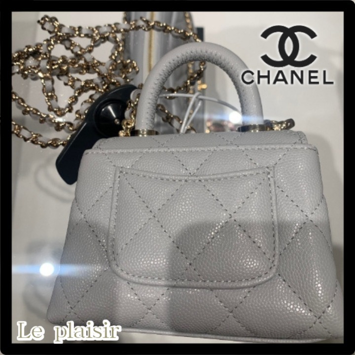 《上品で人気カラー♡》CHANEL ミニココハンドル マイクロ