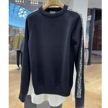 美品】Dior Oblique S オブリーク ニットセーター ネイビー 綿