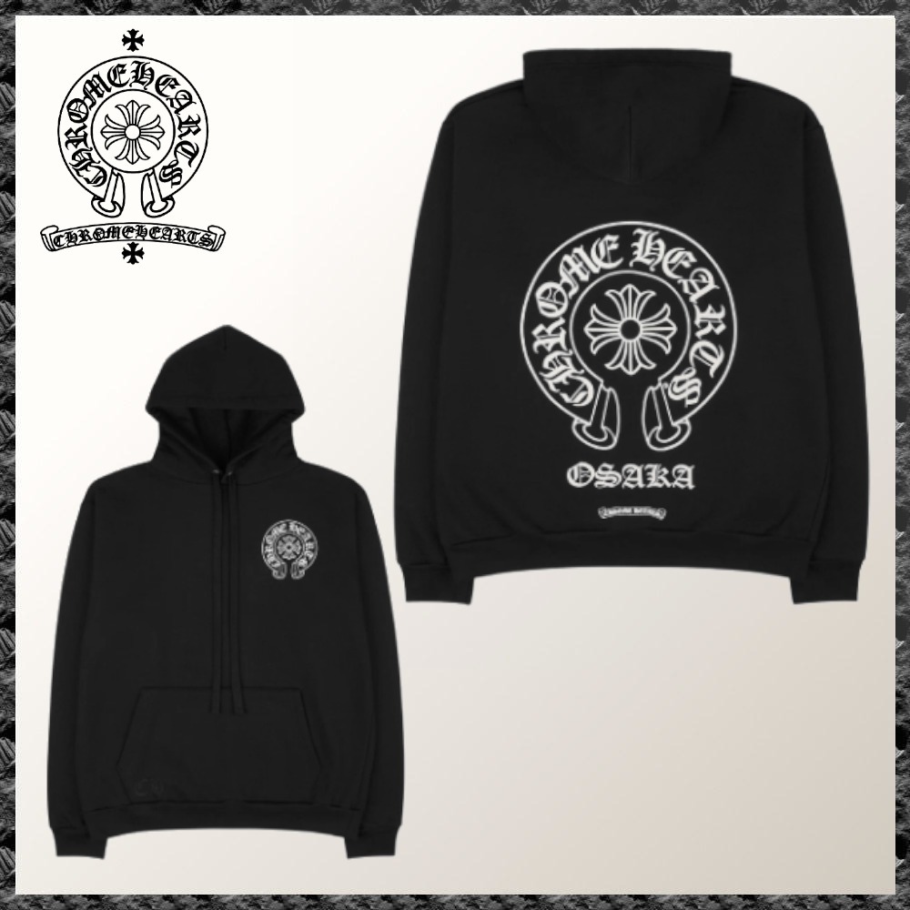CHROME HEARTS◆ホースシュー フード パーカー BLACK 大阪限定