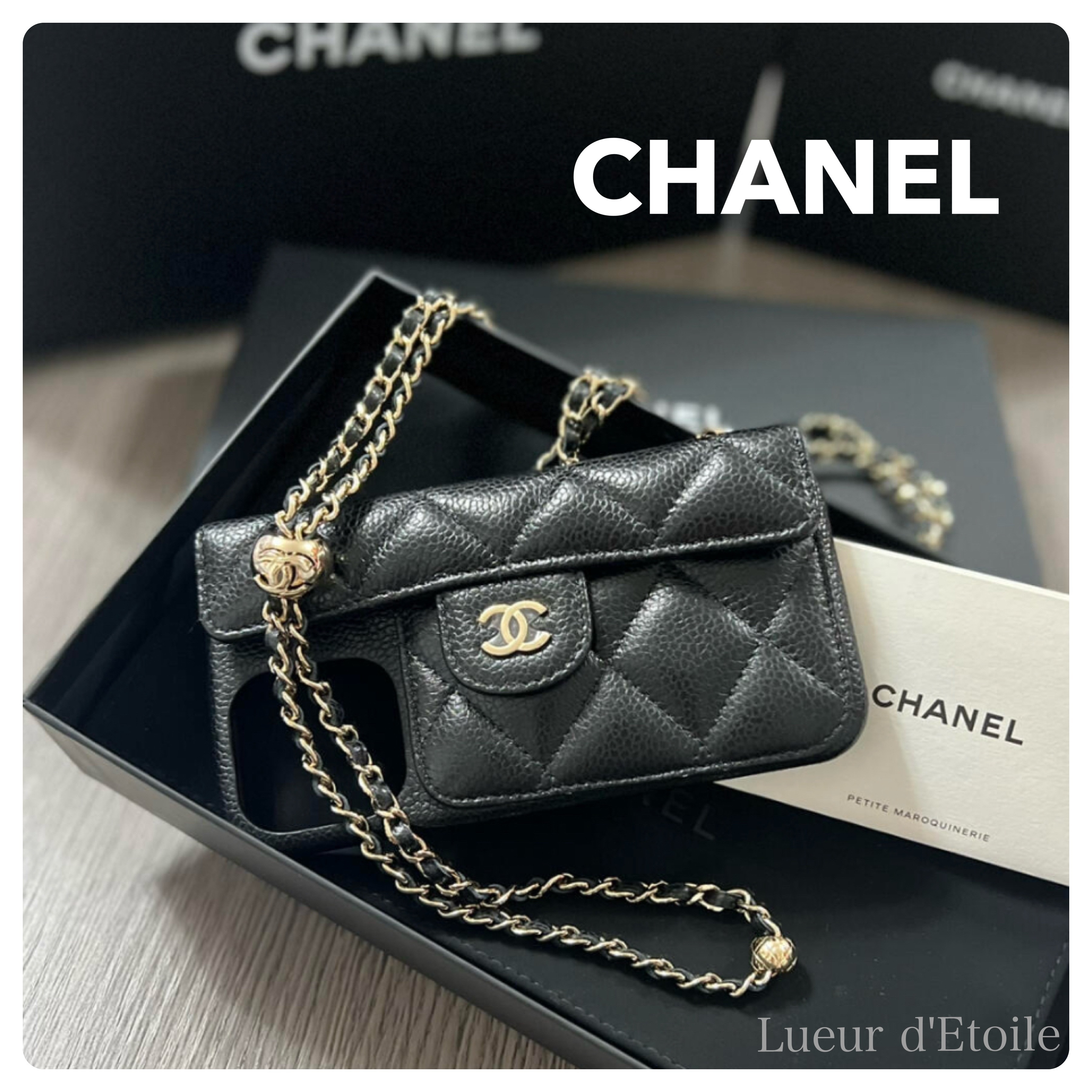 【チェーン＆収納付き♡】CHANEL iPhone 15 Pro Max ケース