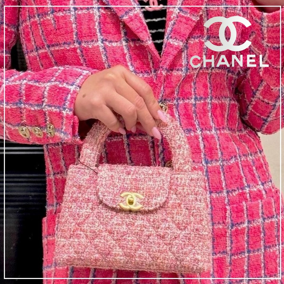 【CHANEL】チェーンショルダーバッグ  ツイード