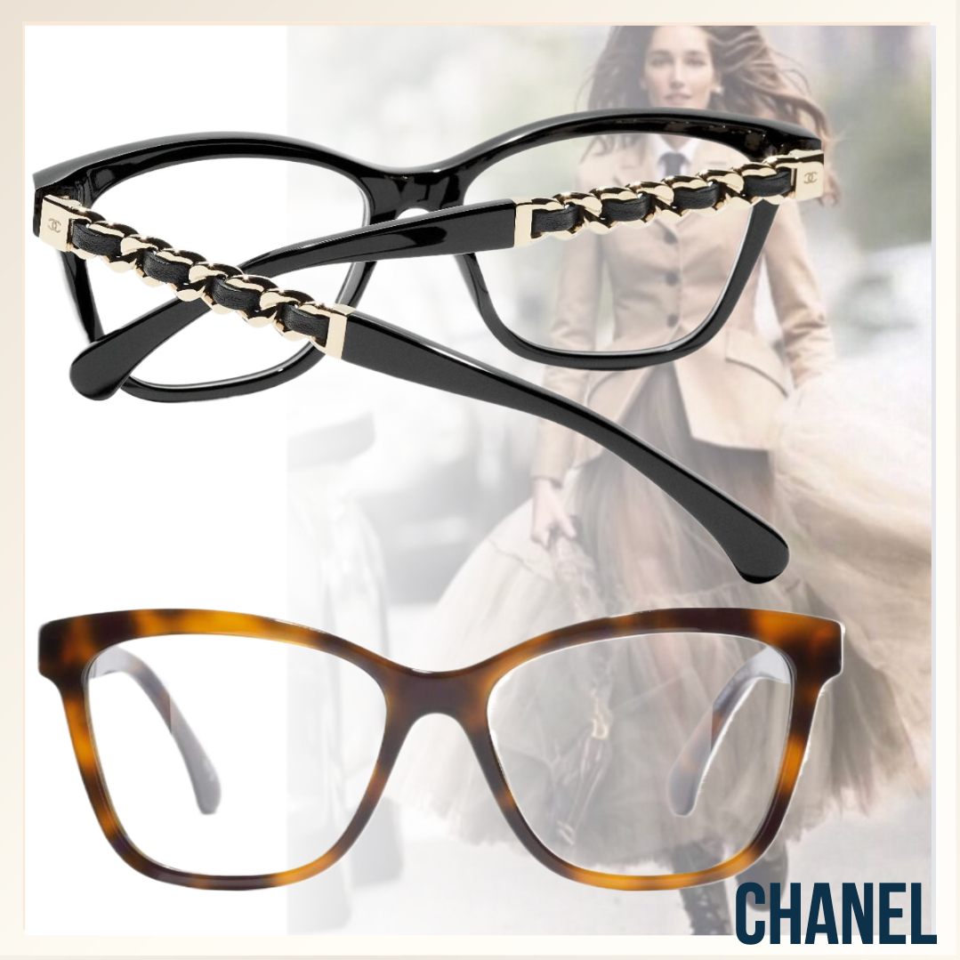 横顔をさりげなくスタイリッシュに ≪CHANEL≫ スクエアメガネ
