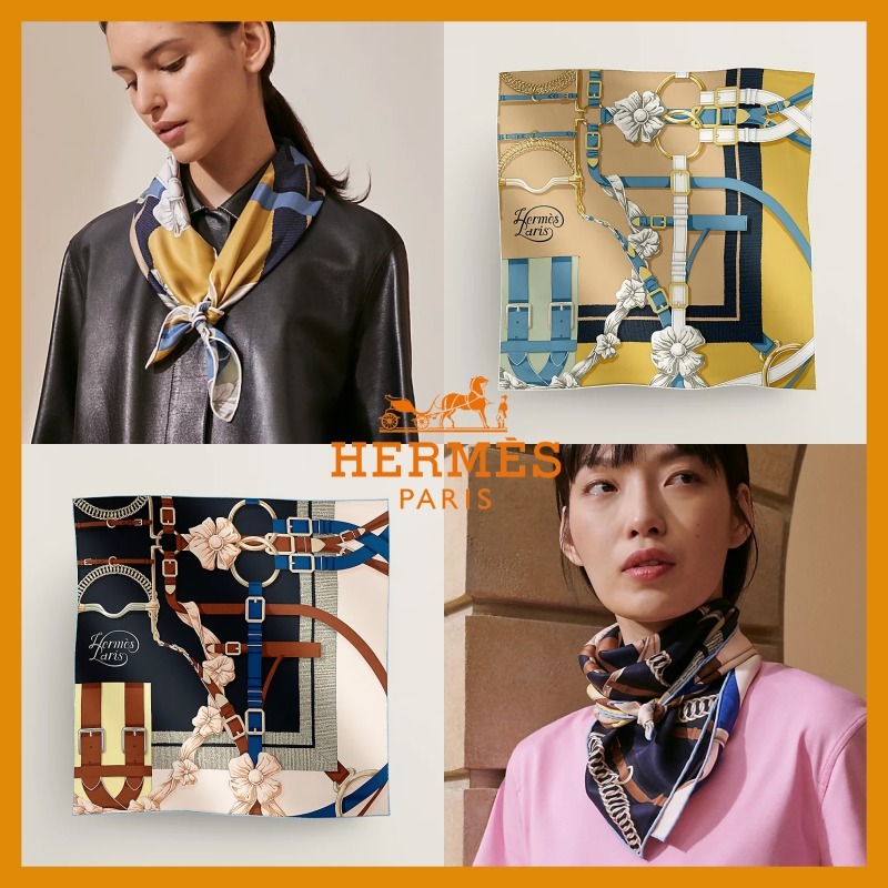 【繊細なデザイン♡】HERMES 70 シルクスカーフ