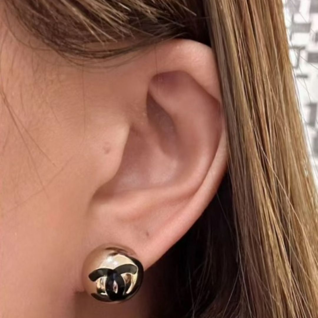 《25C》CHANEL シャネル ピアス CCロゴ