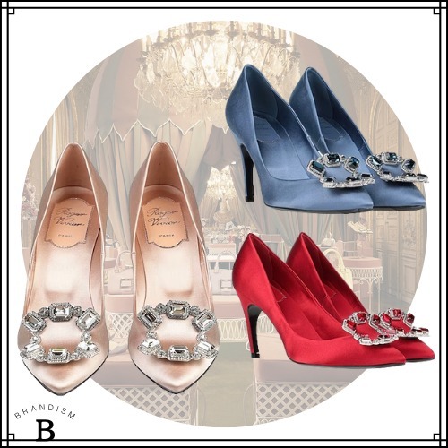 ■Roger Vivier■クリスタル テキスタイルパンプス 9cm