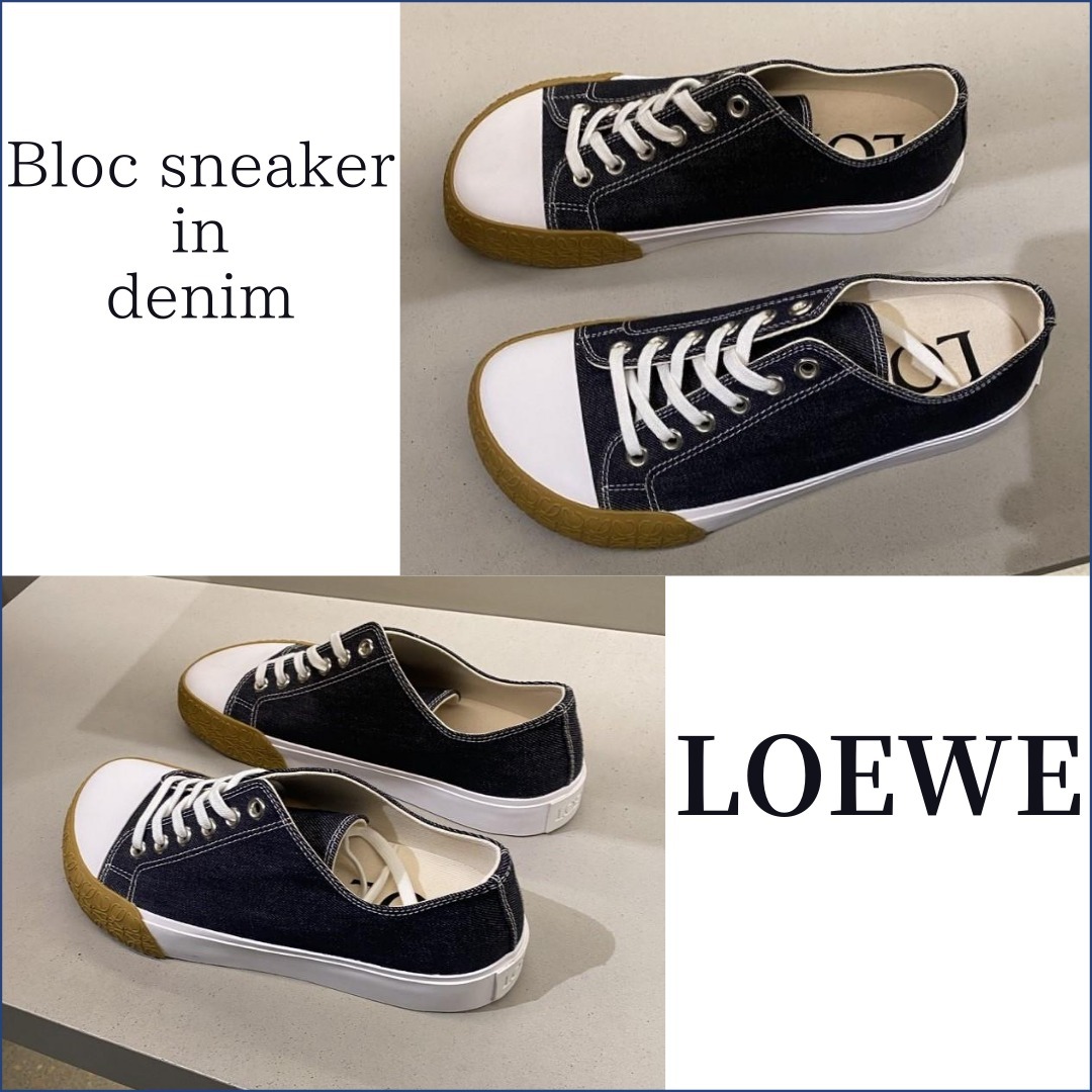 新作☆【直営店買付/正規品】LOEWE ブロック スニーカー デニム