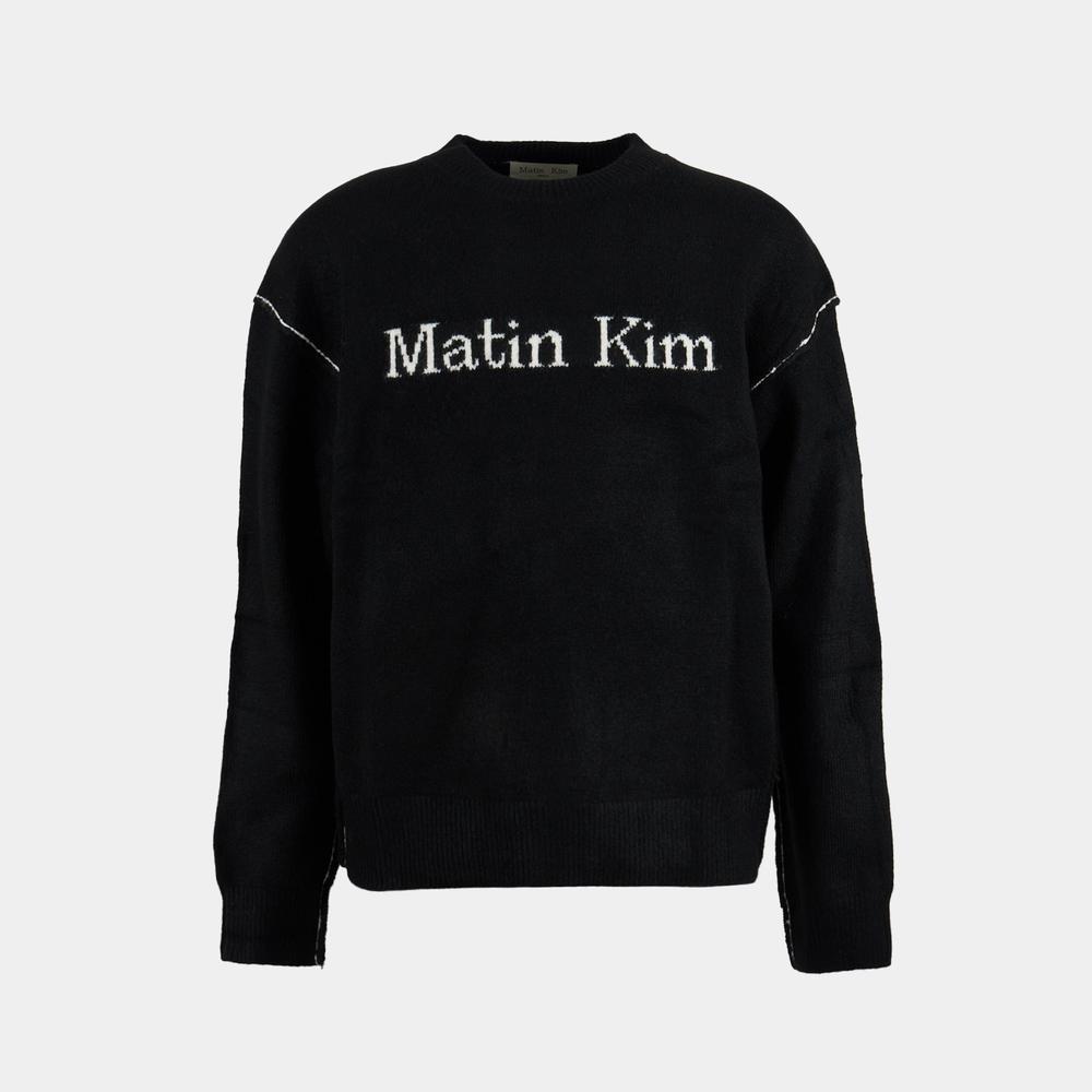 無料配送 ◆Matin Kim◆ COLOR LINE POINT LOGO KNIT PULLOVER