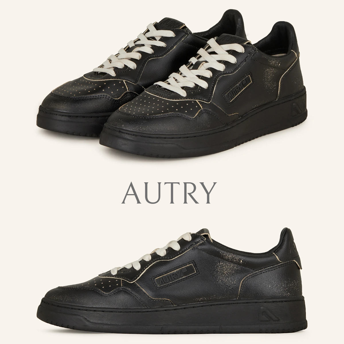 新作＊AUTRY＊ブラック＊スニーカー スーパーヴィンテージルック