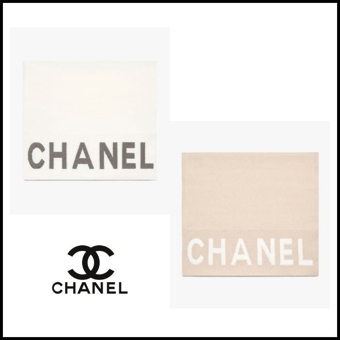 25C【CHANEL】極上カシミア シンプル可愛い♡ ストール