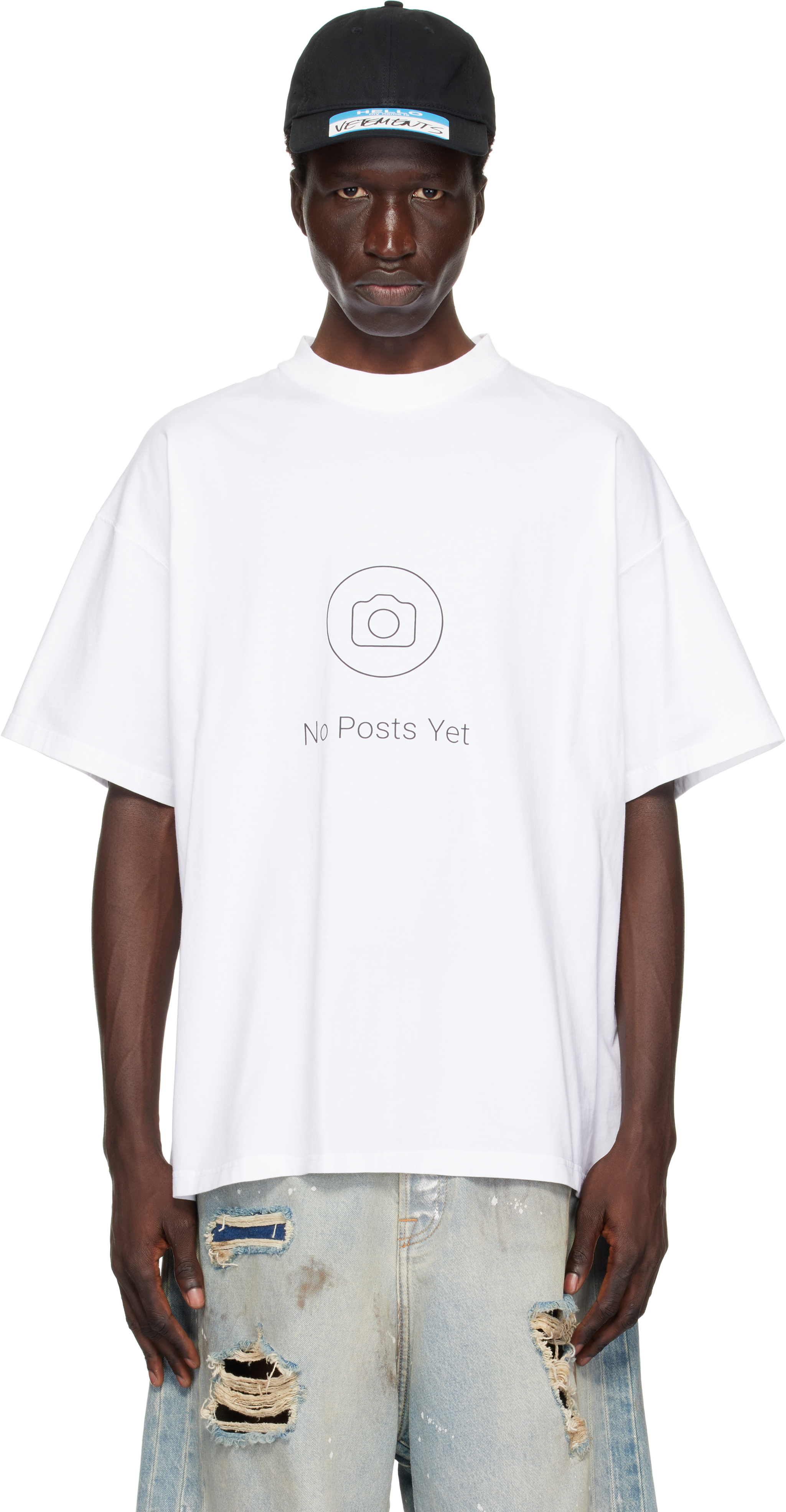 【関税込み】VETEMENTS ホワイト No Posts レギュラー Tシャツ
