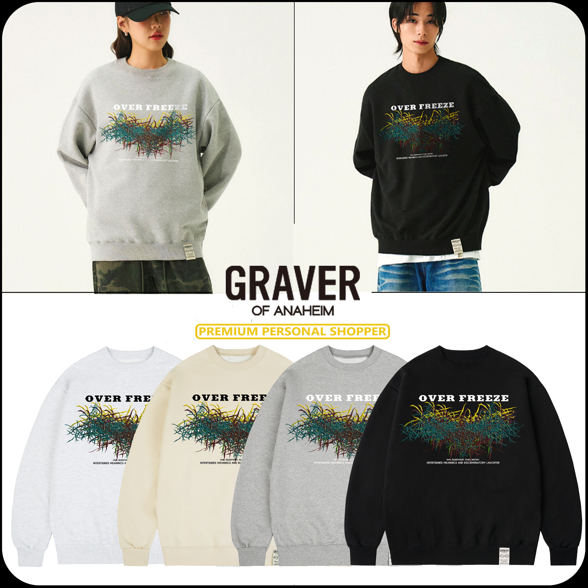 [GRAVER]★24FW★韓国人気★OVER FREEZE SWEATSHIRT