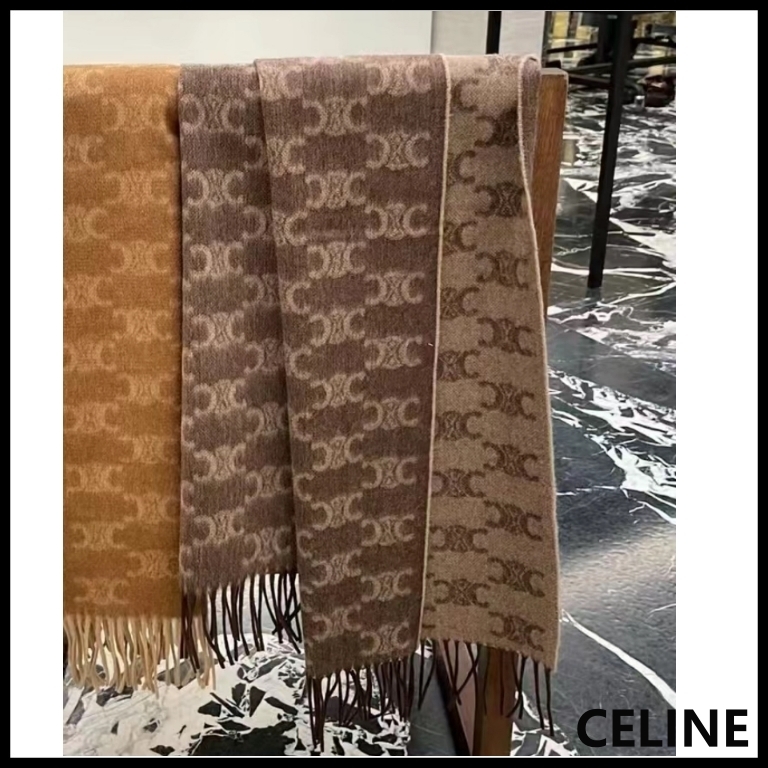 【CELINE】セリーヌ モノグラム スカーフ カシミア