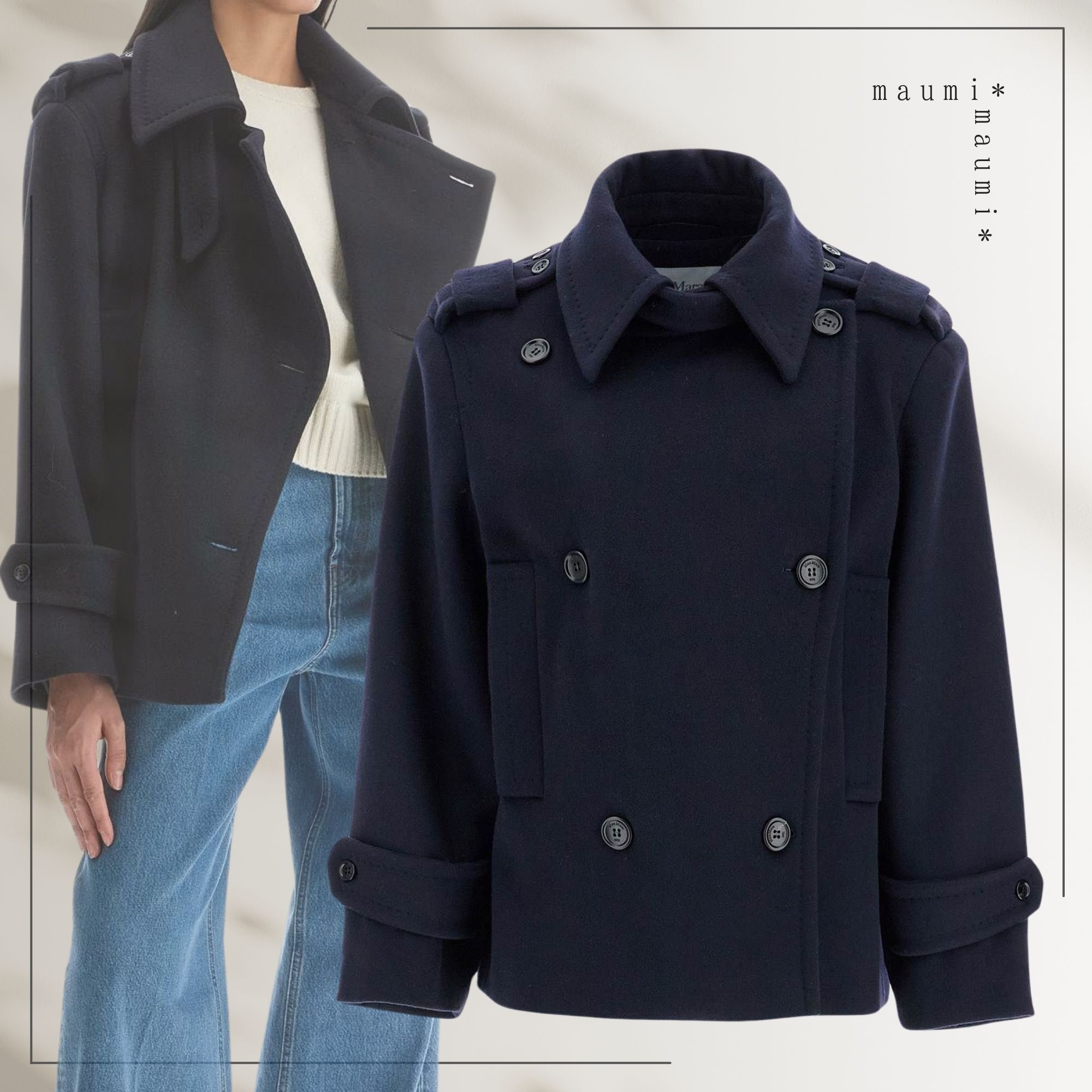 【MaxMara】[LAVENO]オーバーサイズトレンチコート【関税込】 Max Maraマックスマーラ LAVENO ウール/カシミア トレンチコート