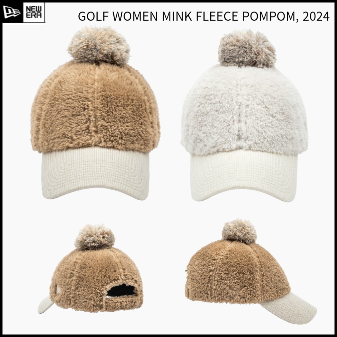 Newera■[Golf] [Woman] MINK FLEECE POM Ball Cap■送料込
