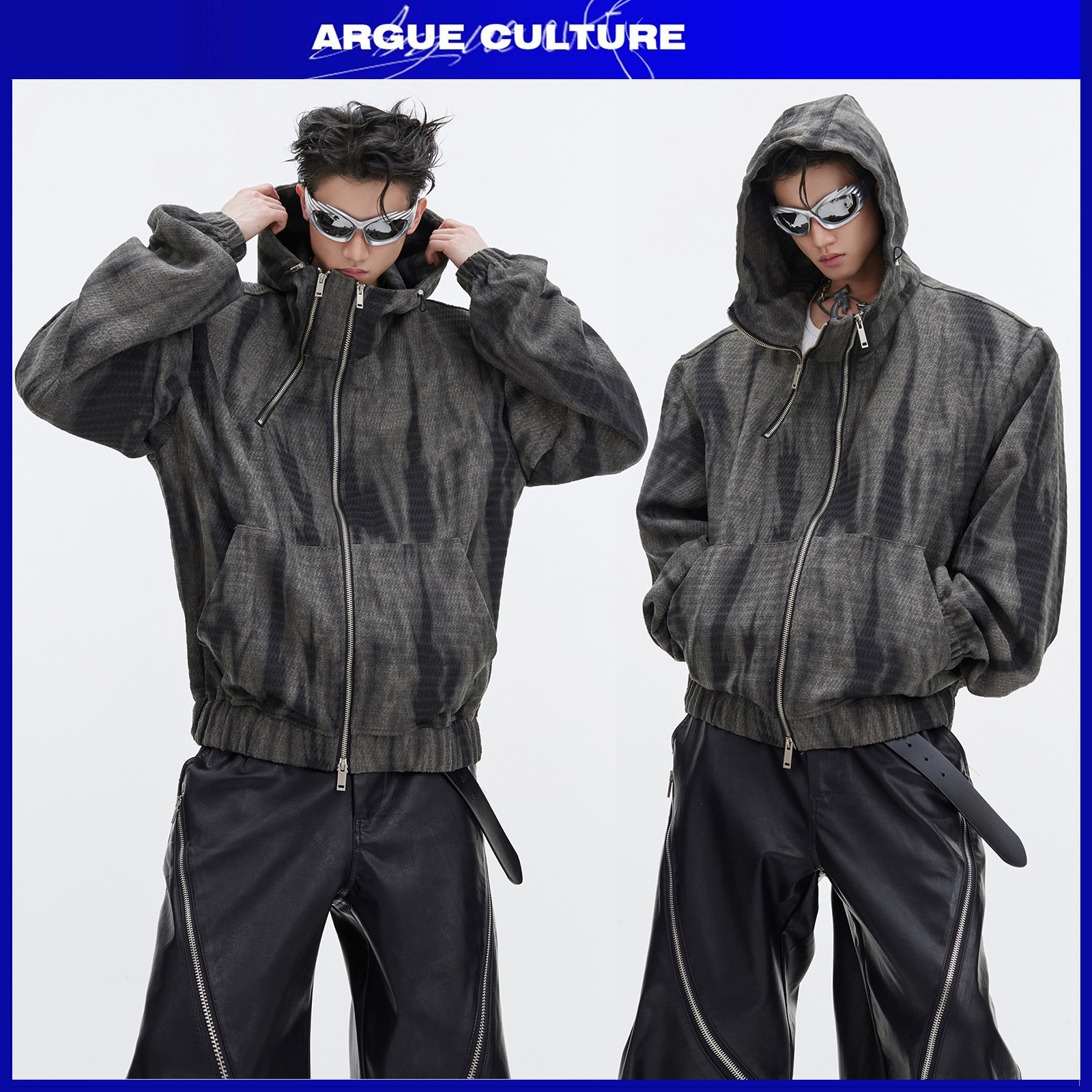 ArgueCultureアメリカンジップアップパーカージャケットタイダイ