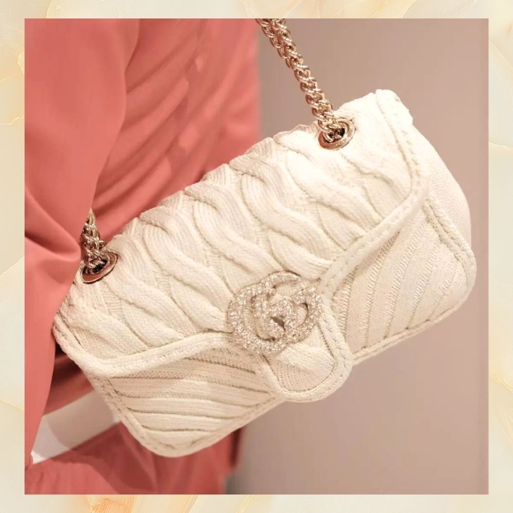 【GUCCI】GGマーモント スモールショルダーバッグ ニットウール