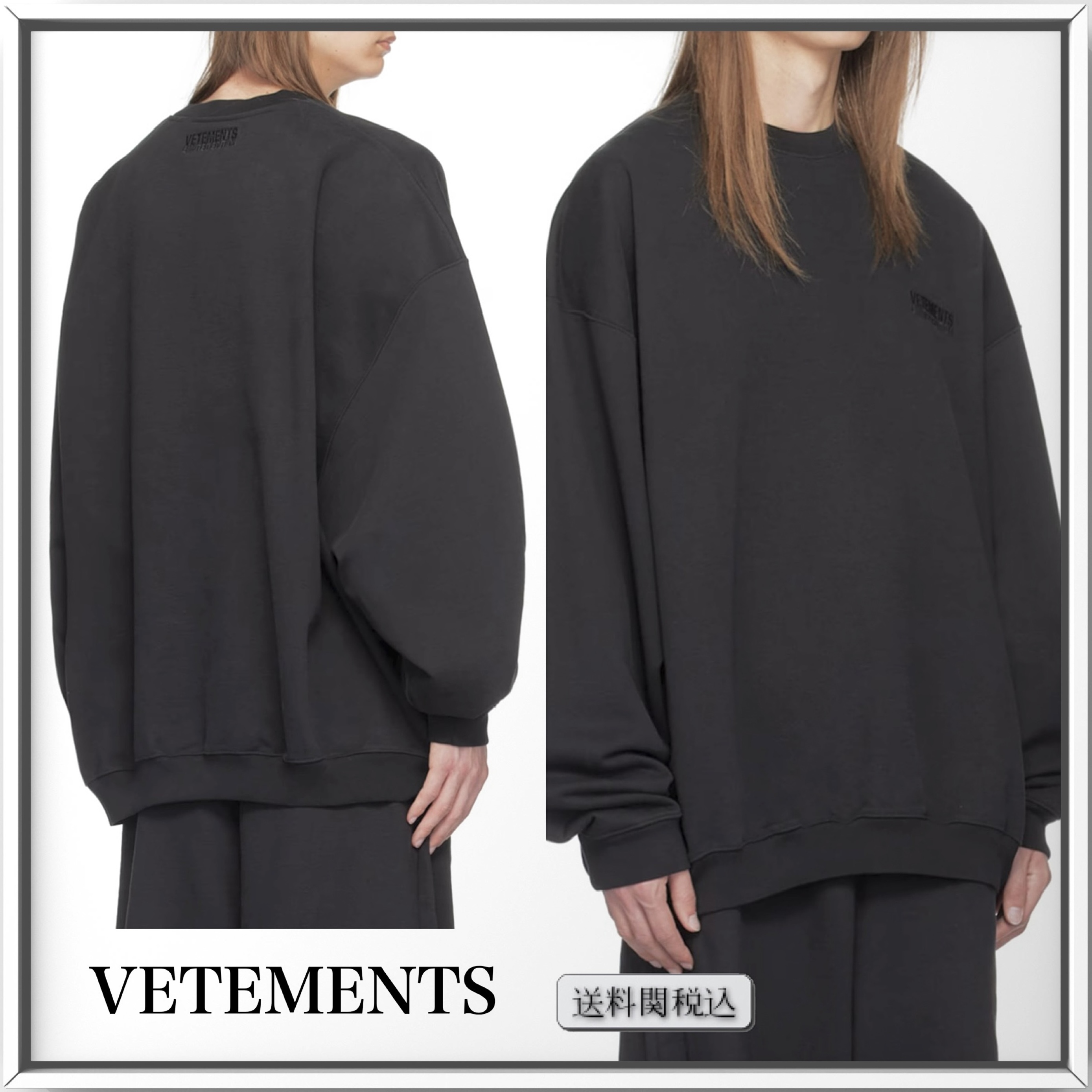 VETEMENTS ロゴ刺繍 コットンブレンド スウェットシャツ 人気