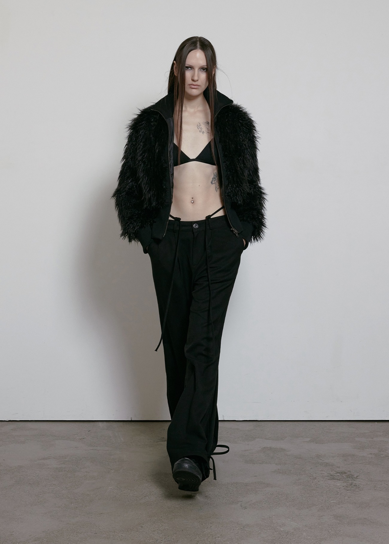 《bohemian seoul》 HIGH NECK FUR ZIP UP JACKET