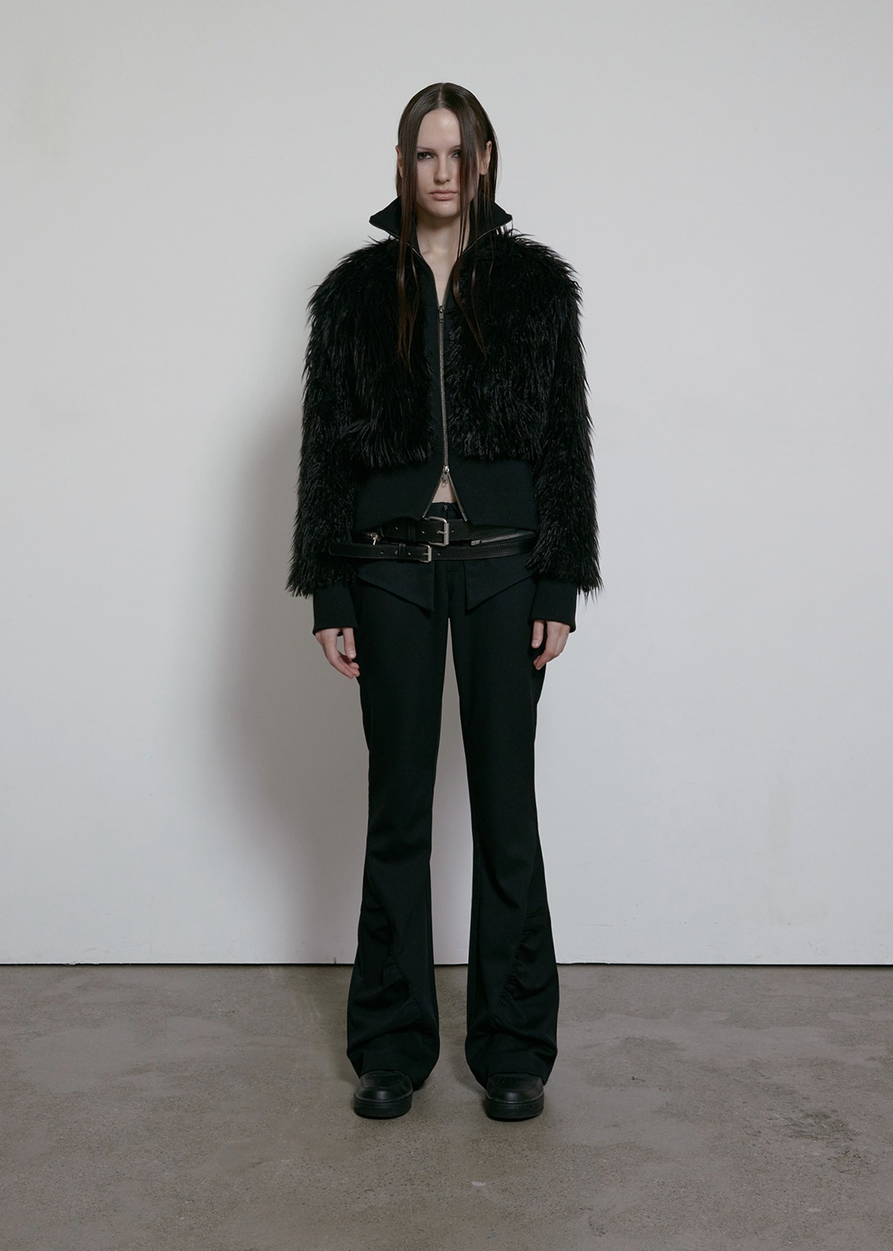 《bohemian seoul》 HIGH NECK FUR ZIP UP JACKET