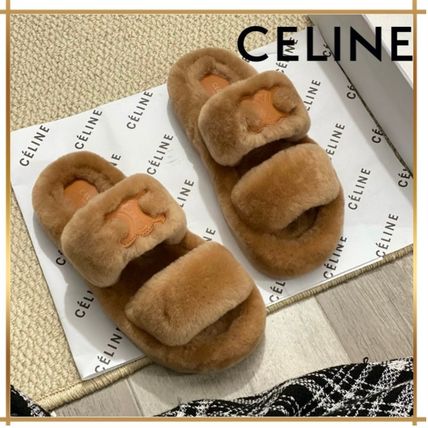 ファー 25.5cm CELINE(セリーヌ) サンダル・ミュール(レディース