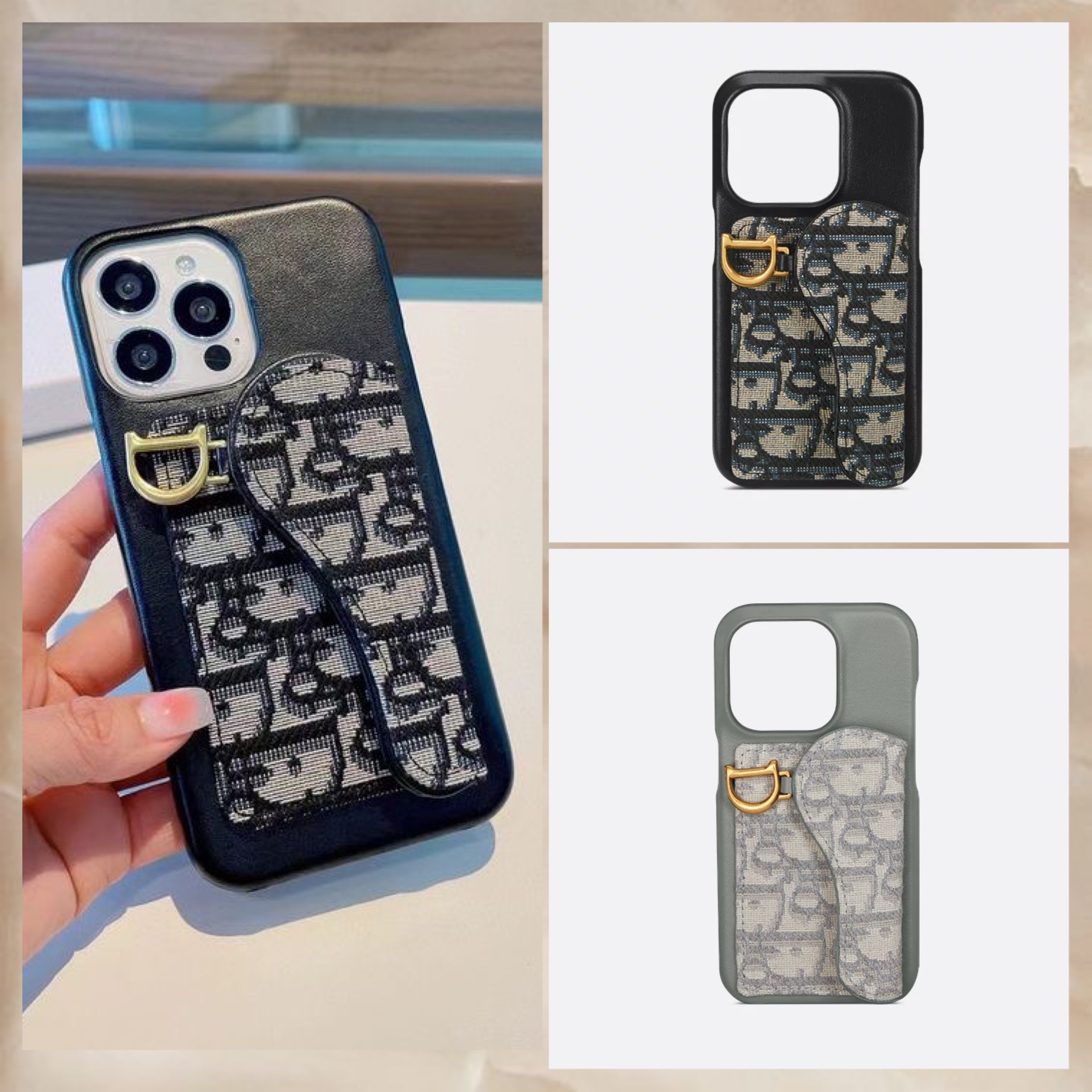 すぐ届く【Dior】Saddle iPhone 14/15 Proケース カードケース付