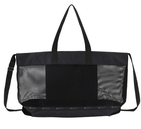 LeSportsac マグネットスナップ ブラックメッシュ トート