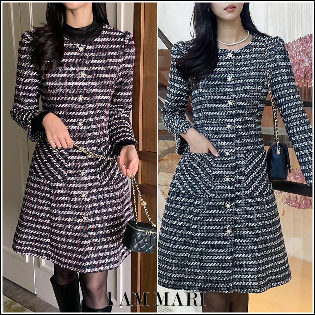 【I AM MARI アイアムマリ】Clonn Tweed ジャケットワンピース