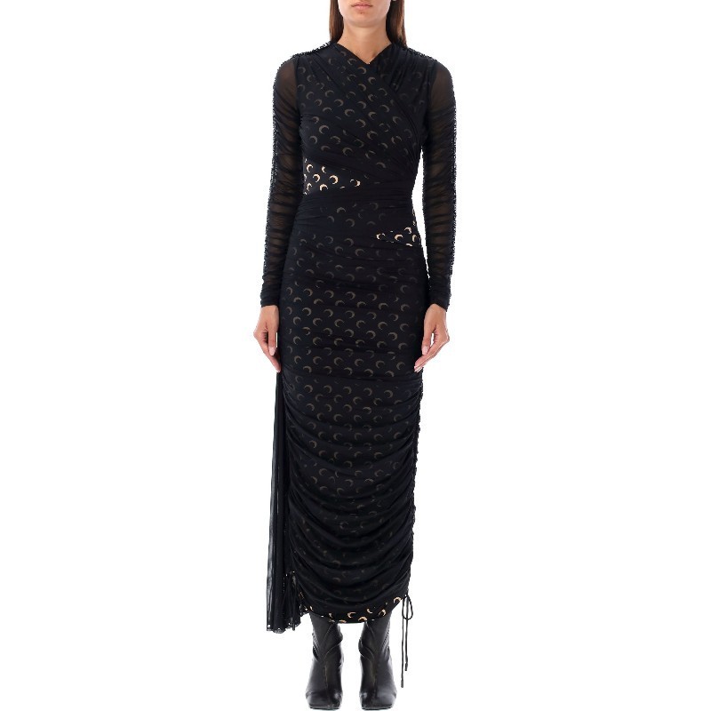 ワンピース MARINE SERRE DRAPED JERSEY MIDI DRESS