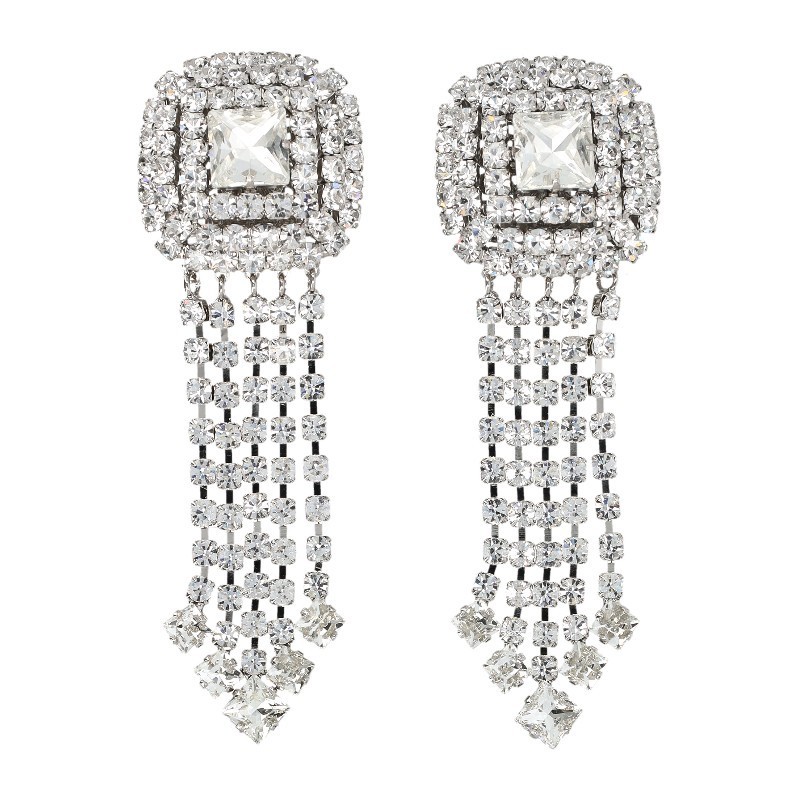 ピアス ALESSANDRA RICH EARRING SQUARE CRYSTAL (FABA3173J0004 0001)