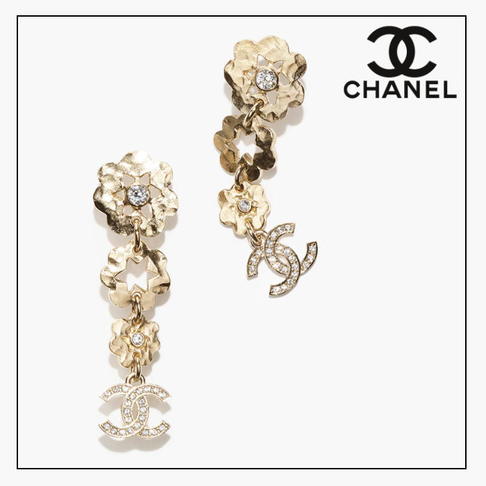 大人可愛いカメリア 25C【CHANEL】ペンダント ロング ピアス