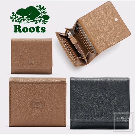 【Roots】本革レザー Small Card Wallet Cloud☆2つ折りミニ財布
