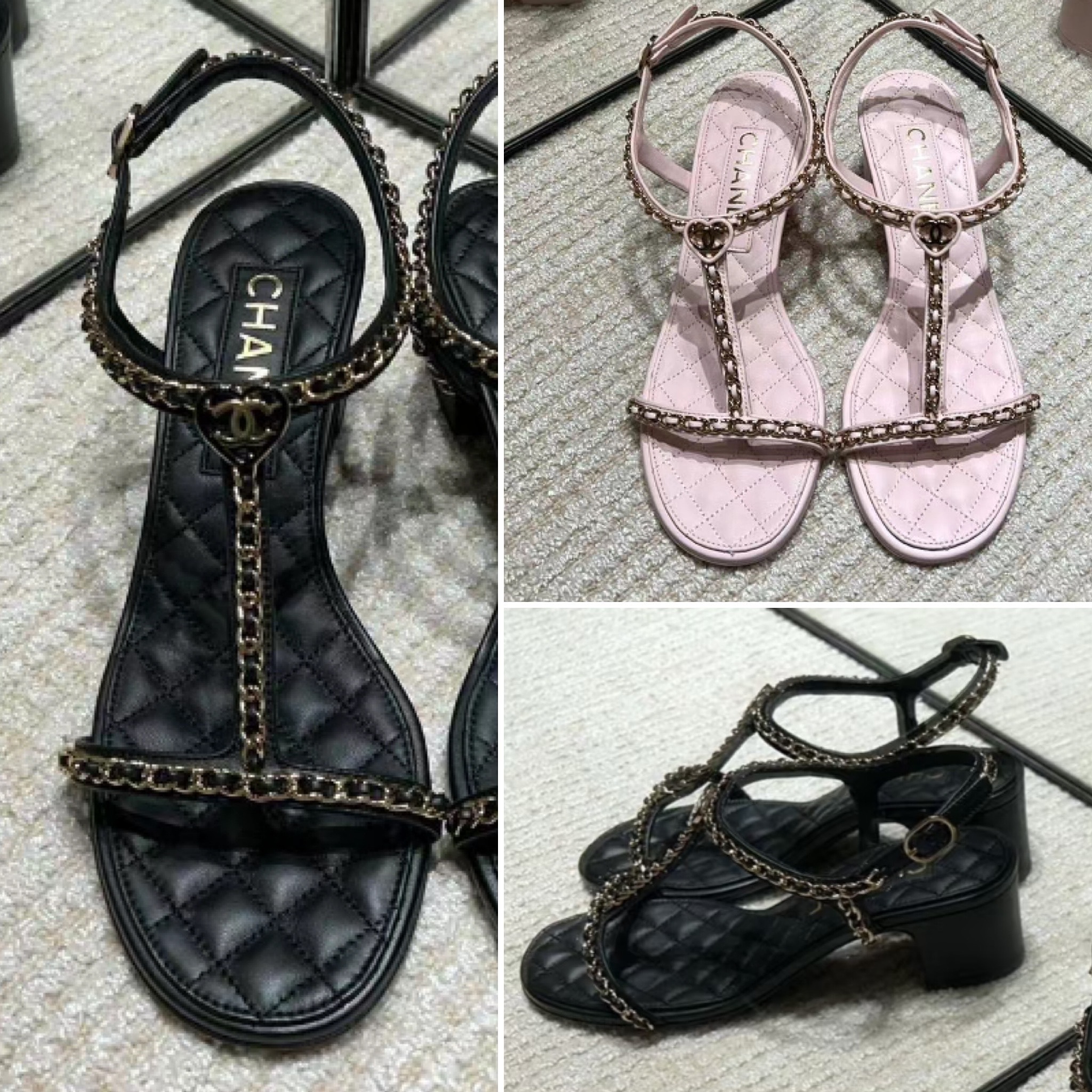 【ブラックとゴールドの組合せがかっこいい】シャネル サンダル