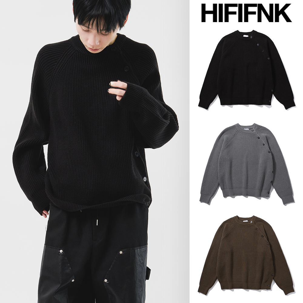 【HI FI FNK】Dine Open Button Knit