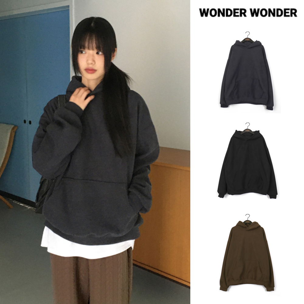 【WONDER WONDER】[UNISEX] Solf Overfit Brush Corduroy Hoodie