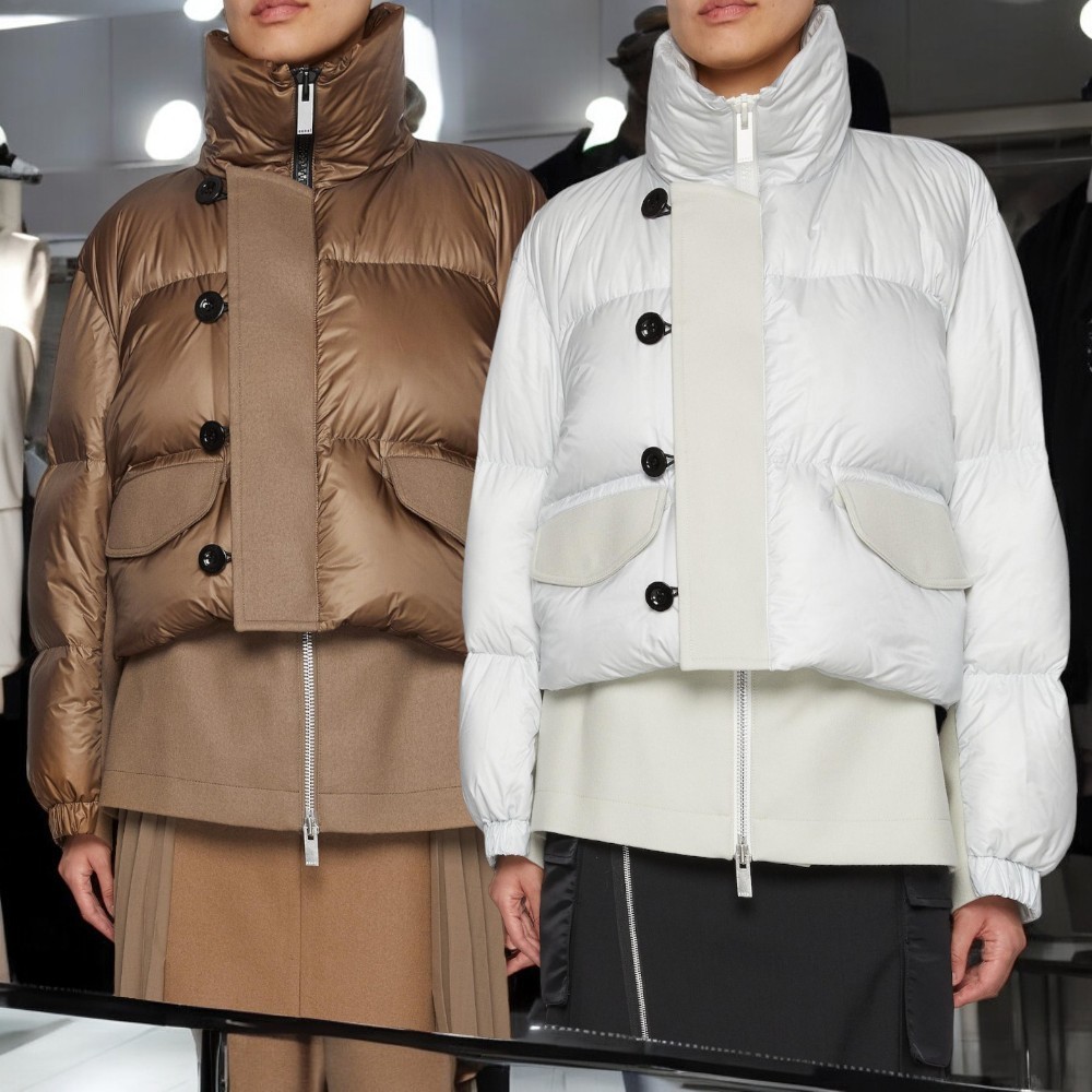関税込み○SACAI○ワイドスリーブ Aライン パファー ジャケット