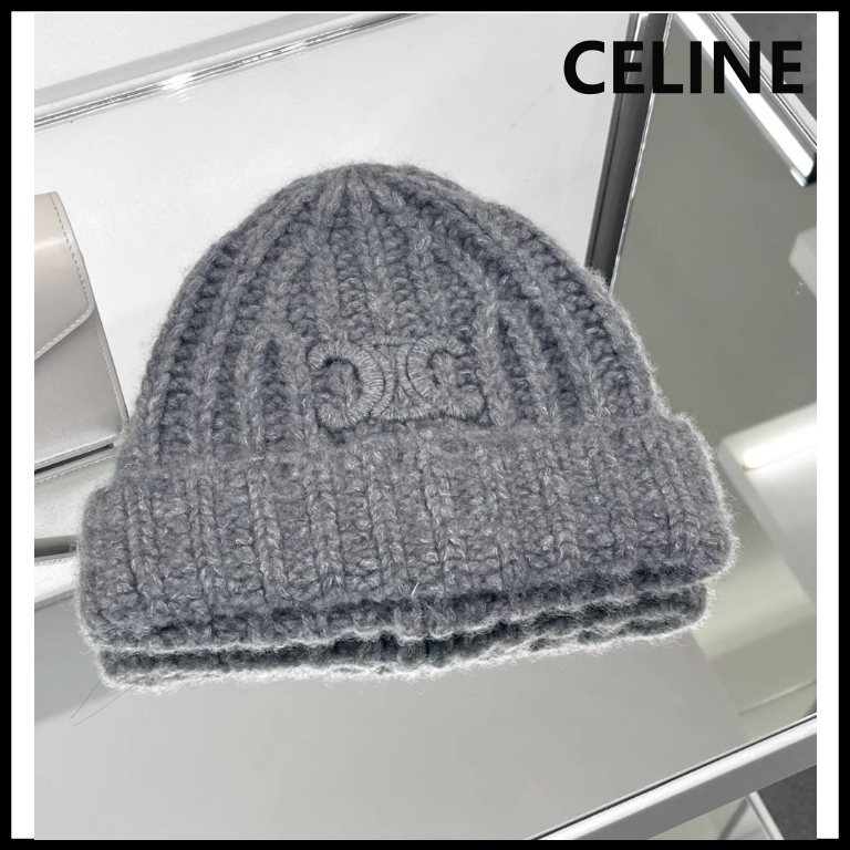 CELINE】トリオンフ ニット帽 カシミア&ウール&シルク