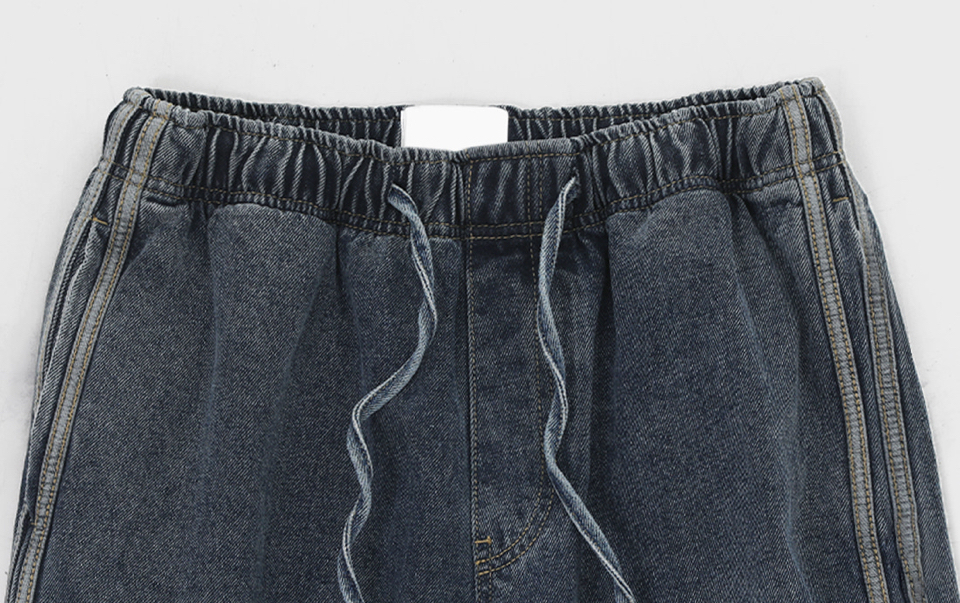 韓国発!【BLACKUP】 Kenmo line two-way bendable denim pants Jeans - BLACKUP