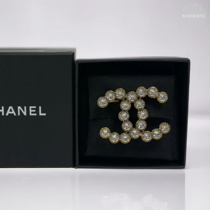 【CHANEL】★Vintage★CC ラインストーン ブローチ