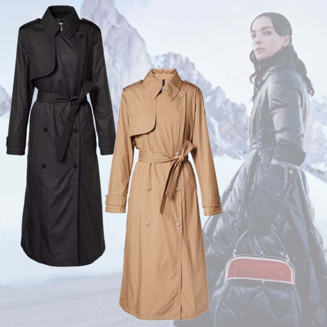 【希少】MONCLER Barbetane ロゴ ダウントレンチコート ２色